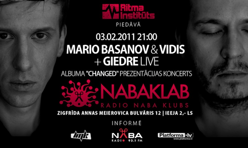 MARIO BASANOV & VIDIS koncerta plakāts MARIO BASANOV & VIDIS koncerta plakāts